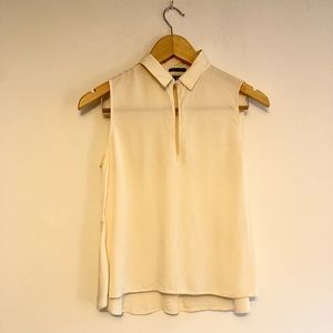 Silk theory blouse with keyhole front